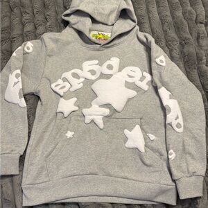 Kids Grey Hoodie with Star Design